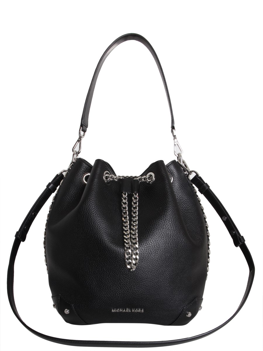 MICHAEL BY MICHAEL KORS LARGE ALANIS HAMMERED LEATHER BUCKET BAG