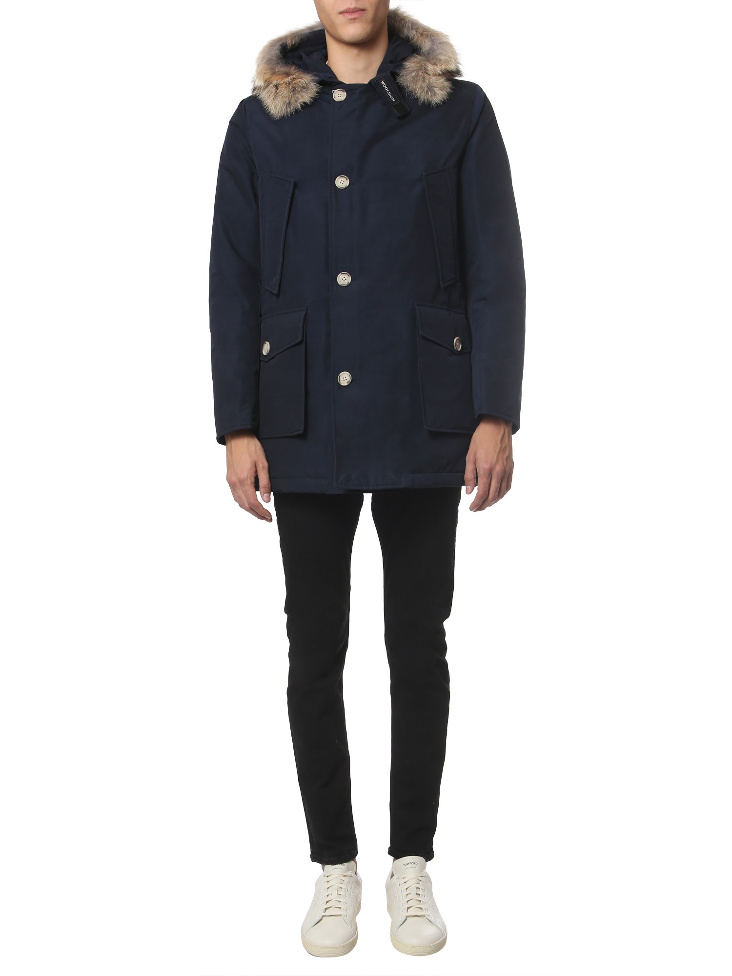 Woolrich Padded Parka Jacket In Blue