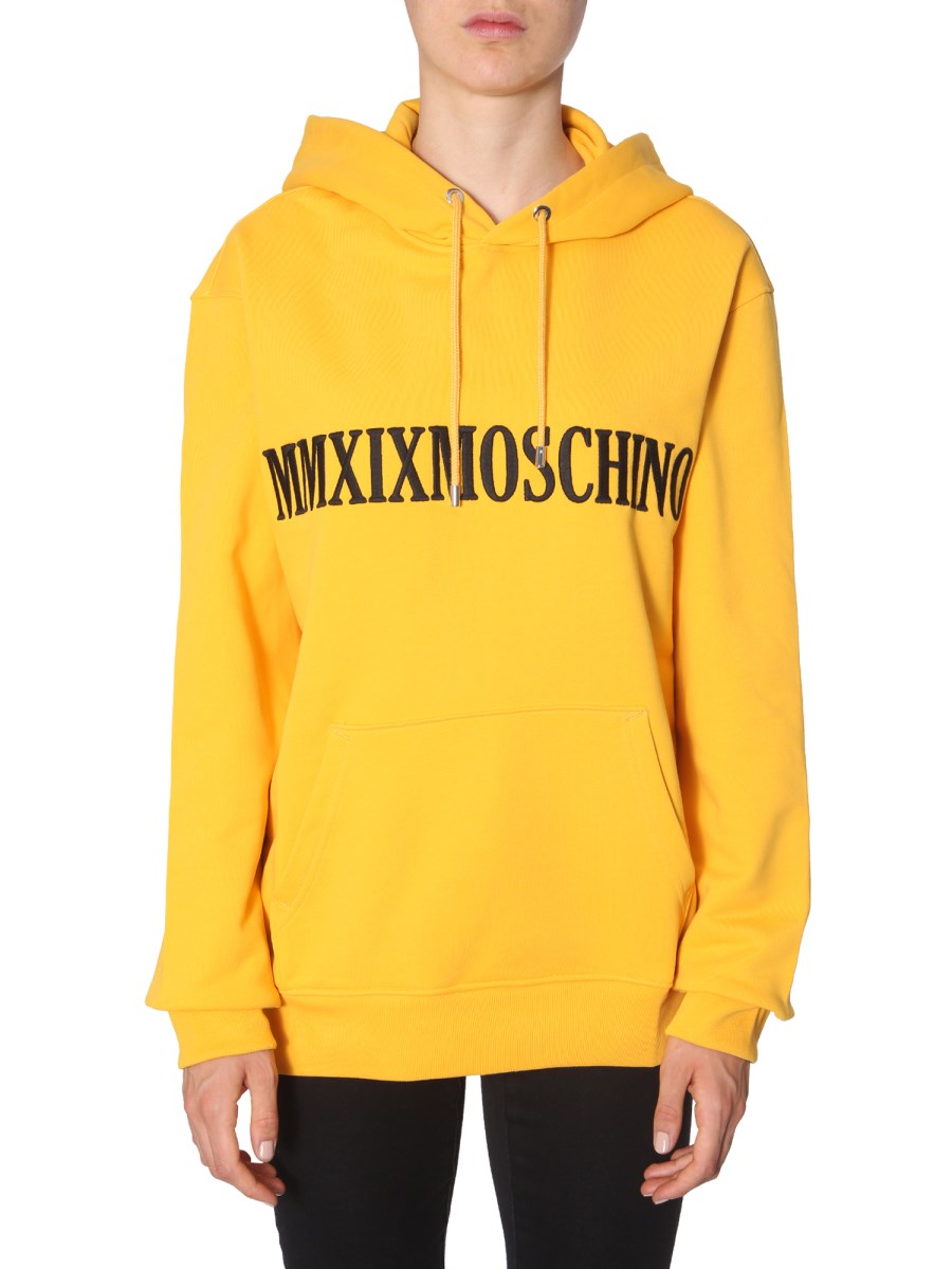 MOSCHINO HOODED COTTON SWEATSHIRT WITH MMXIX INSERT Eleonora Bonucci