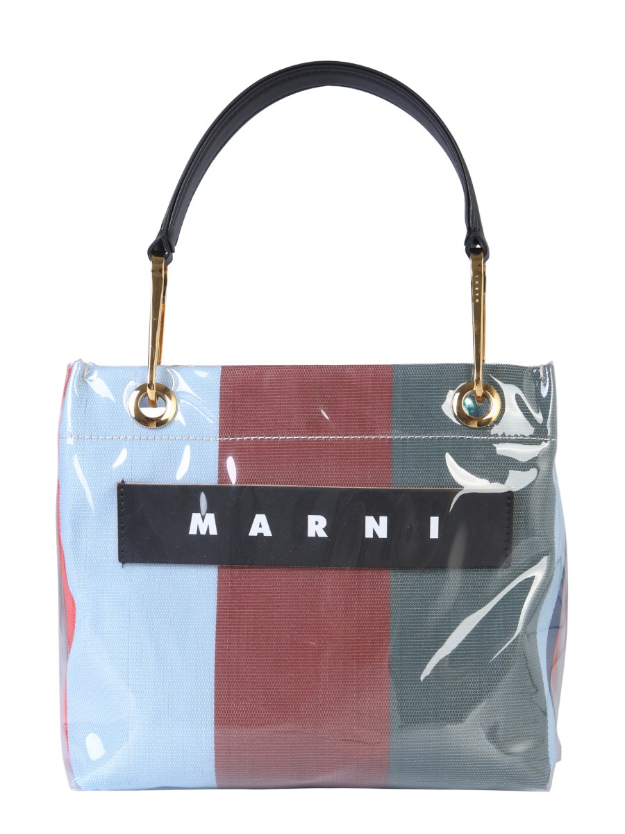 MARNI - GLOSSY GRIP STRIPED POLYAMIDE TOTE BAG - Eleonora Bonucci