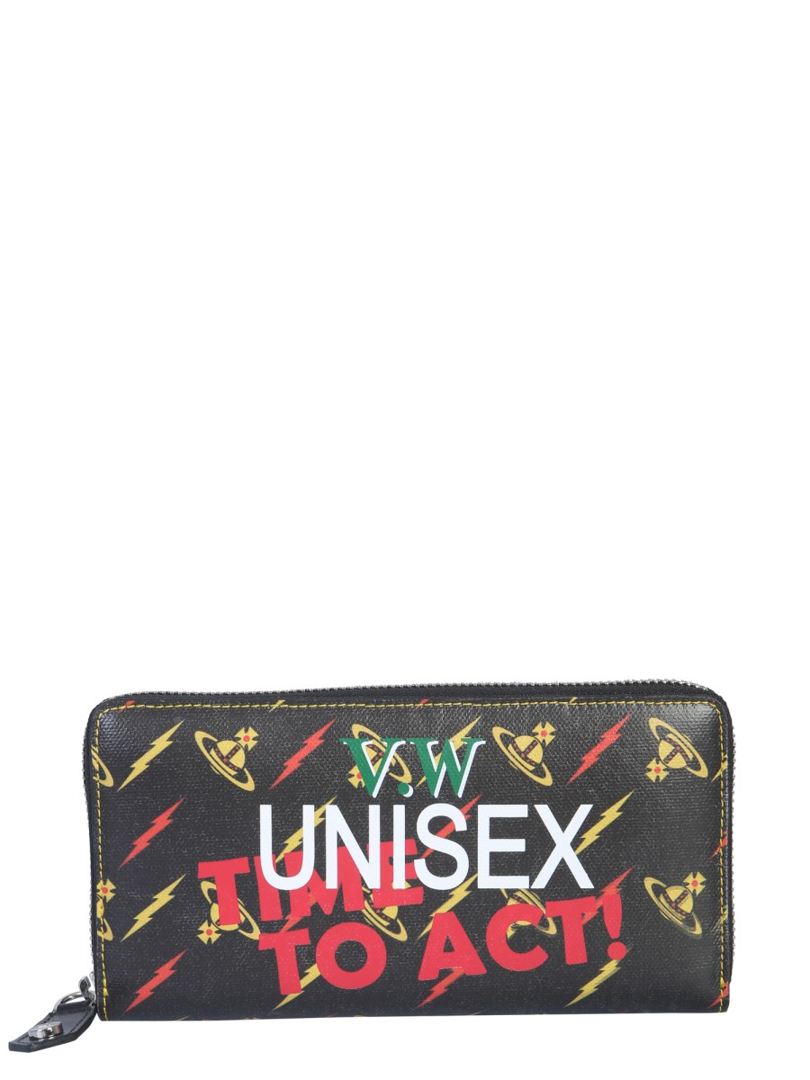 VIVIENNE WESTWOOD CANVAS COVERED COLETTE WALLET WITH ZIP