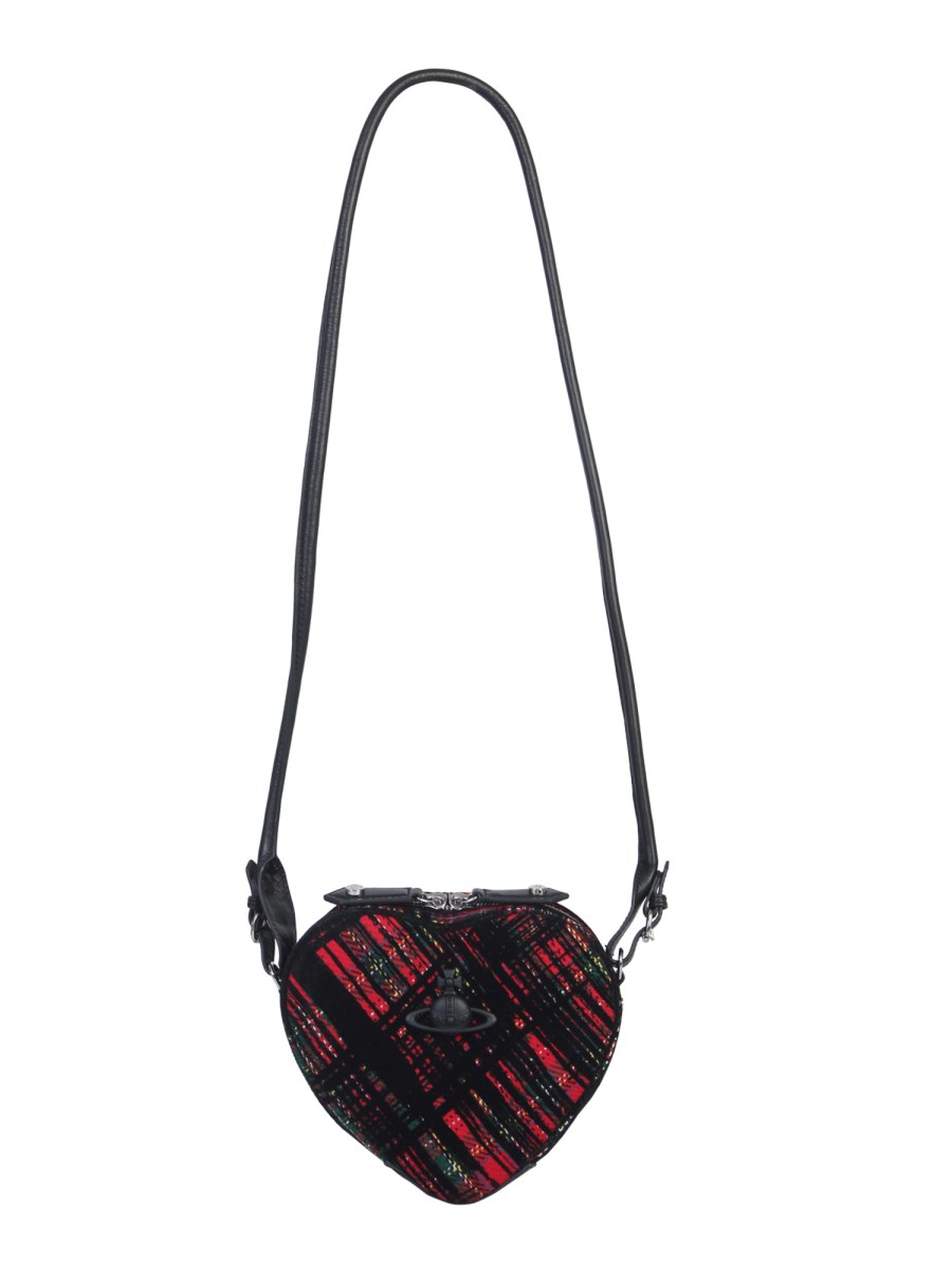 VIVIENNE WESTWOOD KHLOE HEART BAG IN FLOCKED TARTAN Eleonora