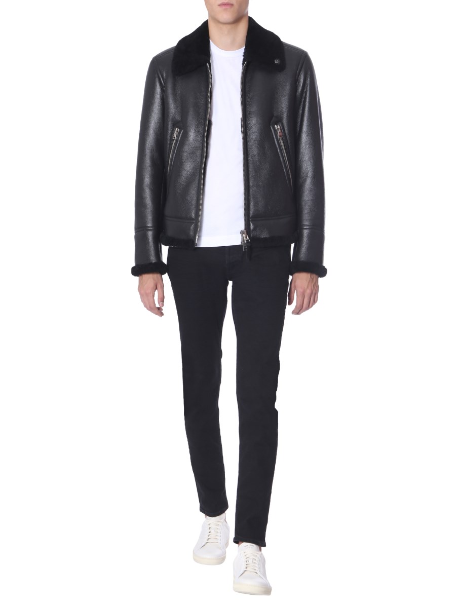 TOM FORD - LEATHER AND SHEARLING JACKET - Eleonora Bonucci