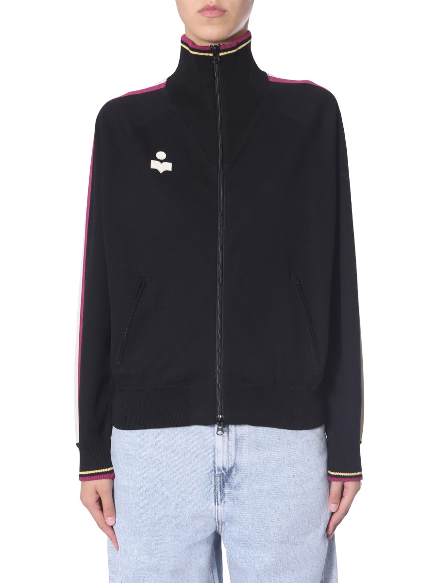ISABEL MARANT ETOILE DARCEY CARDIGAN WITH ZIP AND SIDE BAND Eleonora Bonucci