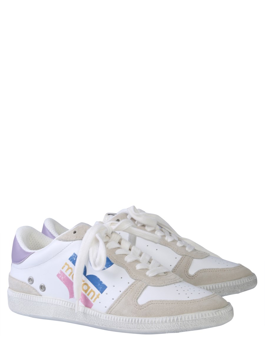 ISABEL MARANT BULIAN LEATHER SNEAKER WITH TRICOLOR LOGO