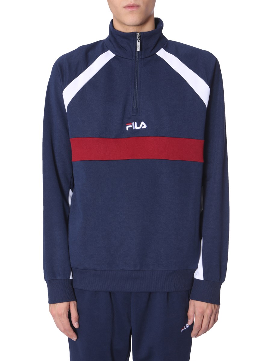 FILA FELPA TRACK "OLIGERT" CON DETTAGLI A CONTRASTO