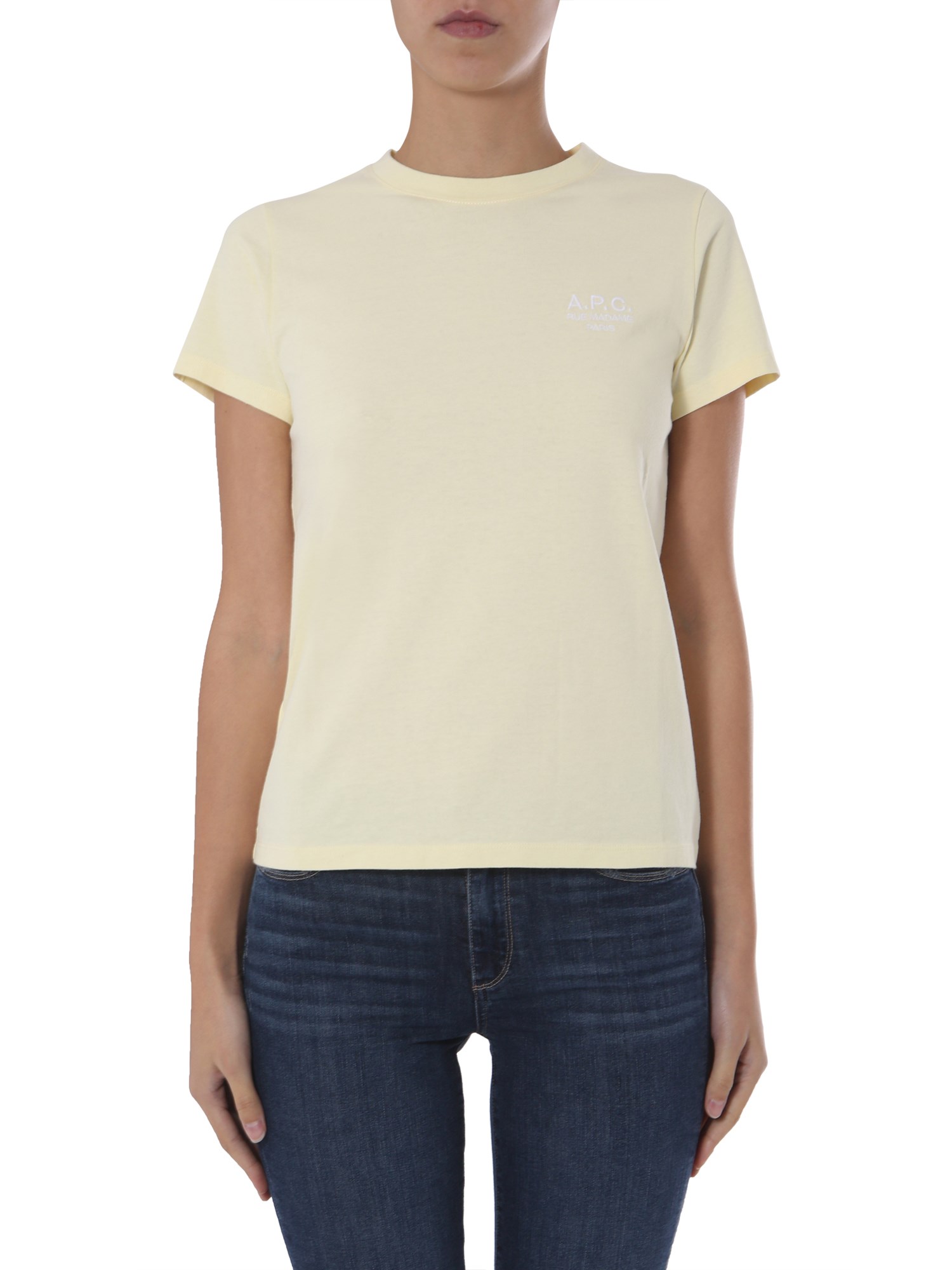 Apc Embroidered Logo T-shirt In Yellow