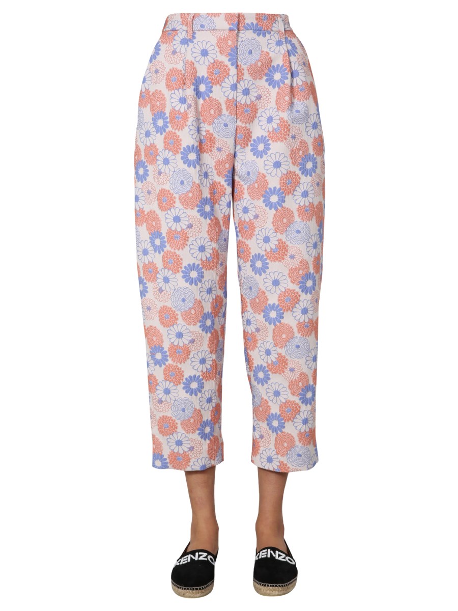 KENZO PANTALONE CROPPED CON MOTIVO UNE FLOWER