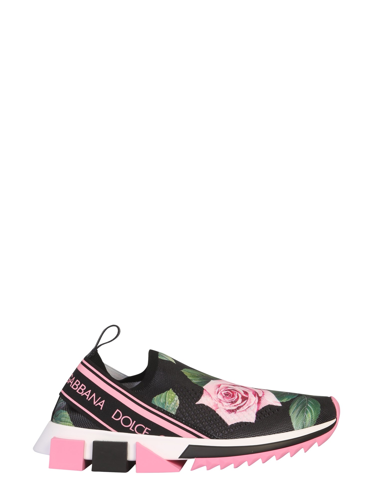 Dolce & Gabbana Sorrento Black Polyester Slip On Sneakers In Black