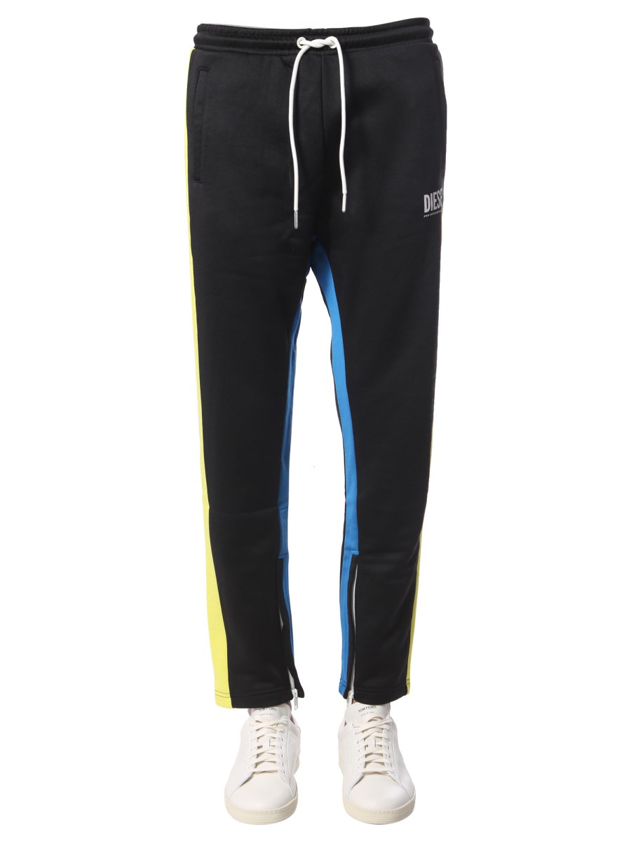 DIESEL P AKONY JOGGING PANTS IN TRIACETATE WITH CONTRASTING BANDS Eleonora Bonucci