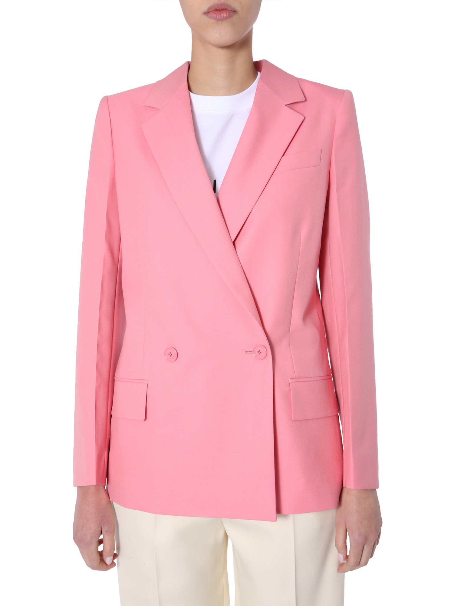 Givenchy Summer Wool Double-breasted Structured Blazer In Pink