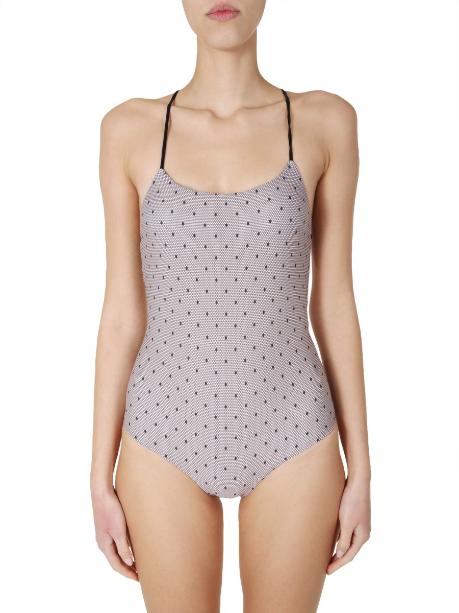 RED VALENTINO POINT D ESPRIT PRINT ONE PIECE SWIMSUIT Eleonora