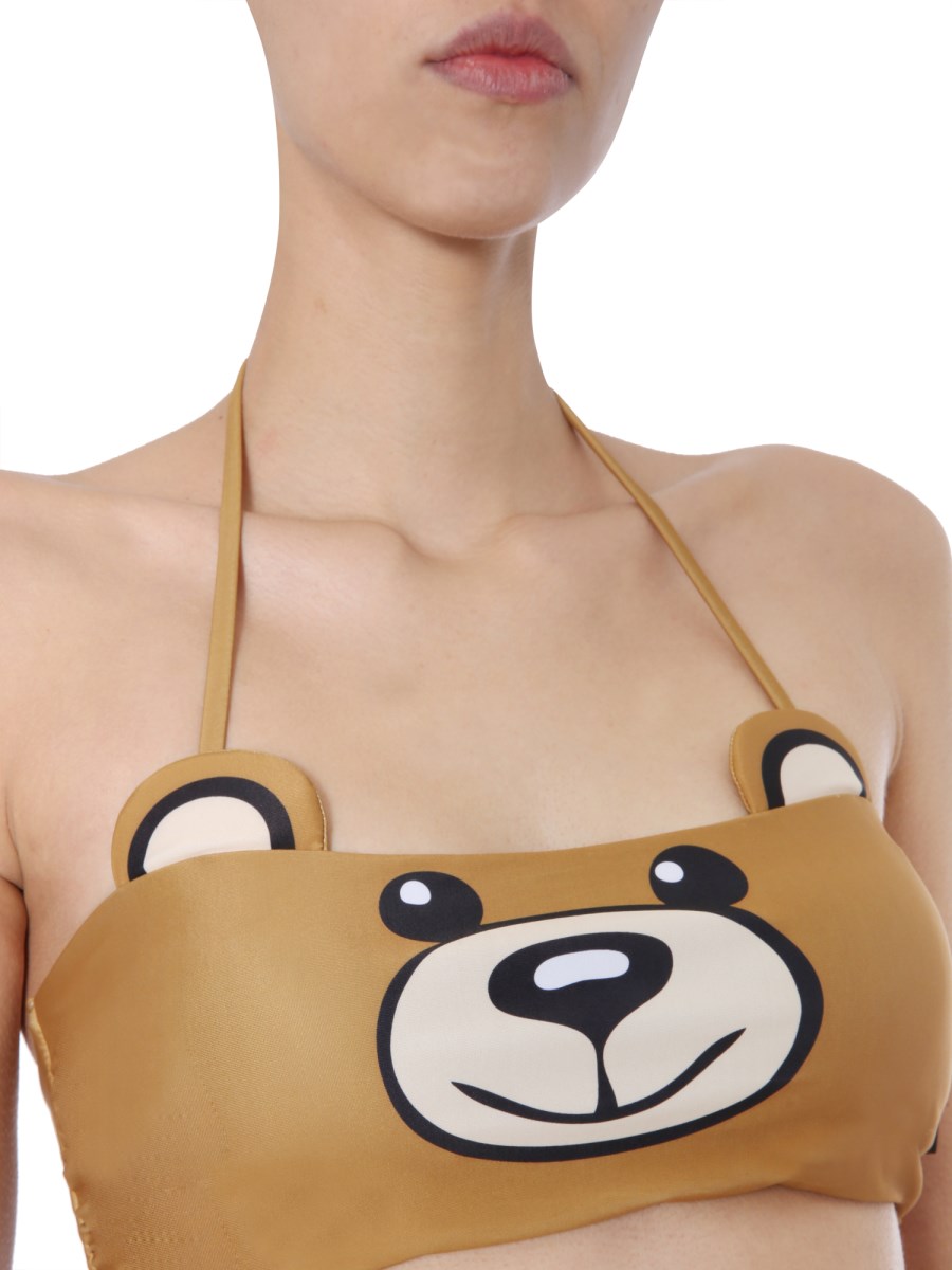 Moschino Teddy-bear Print Bra In White