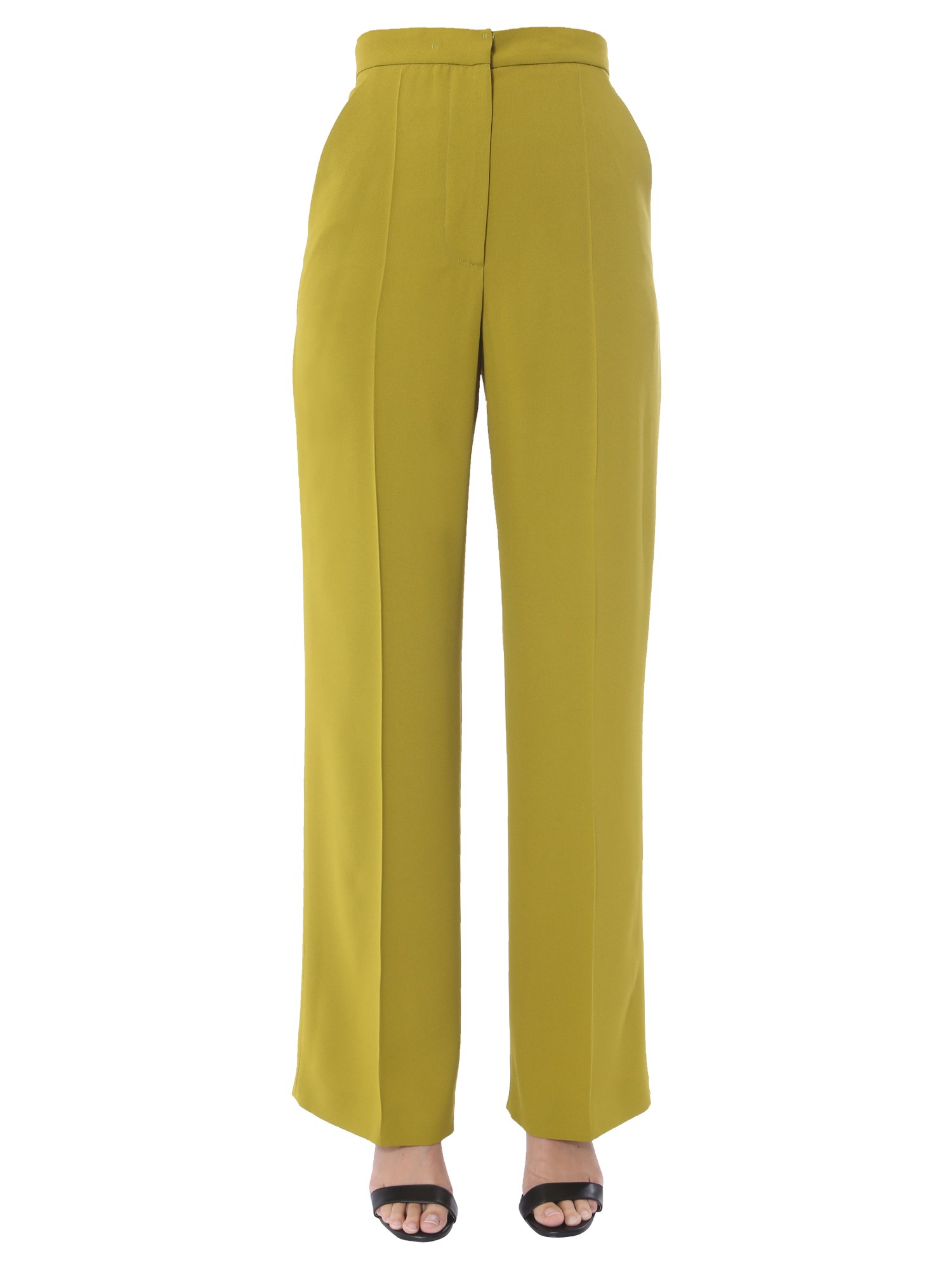 Shop Alberta Ferretti Wide Trousers In Green