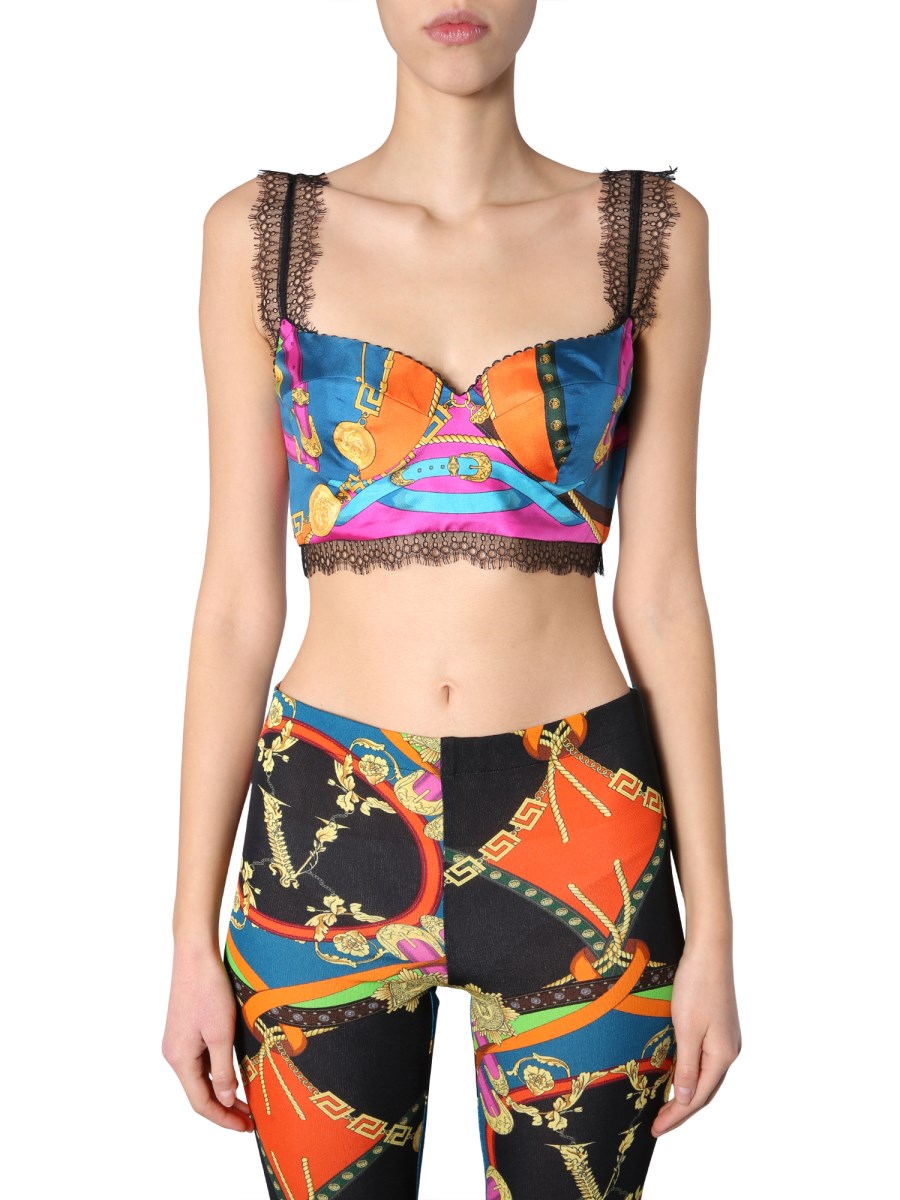 VERSACE BRALETTE WITH A BAROQUE PRINT