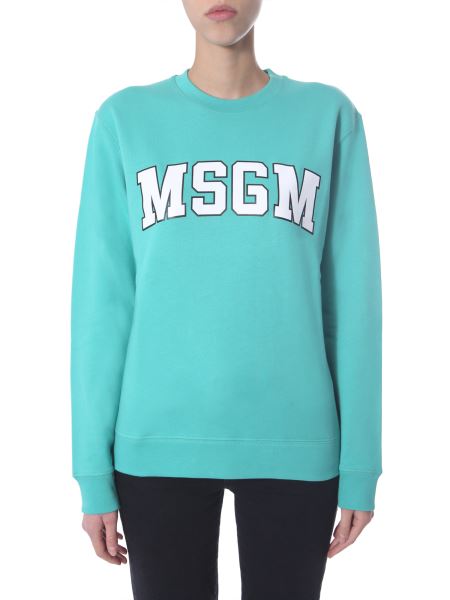 Msgm Crew Neck Cotton Sweatshirt Women - Eleonora Bonucci