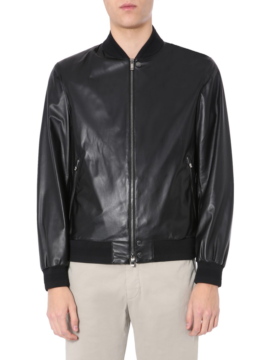 Zegna leather hot sale bomber jacket