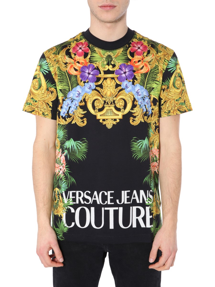 Versace Jeans Couture baroque-print cotton shirt - Black