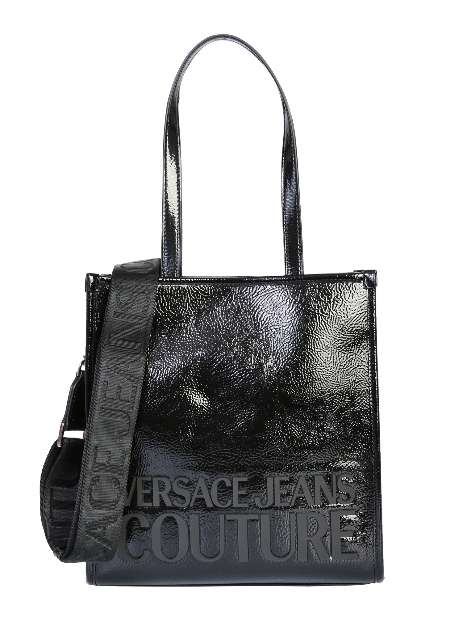 Versace Jeans Couture Small Tote Bag With Logo In Black