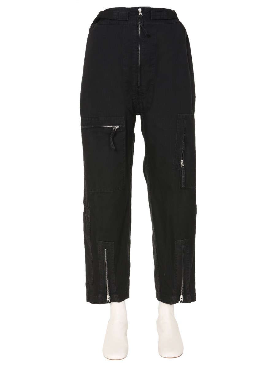 High-rise wide-leg pants in black - MM 6 Maison Margiela