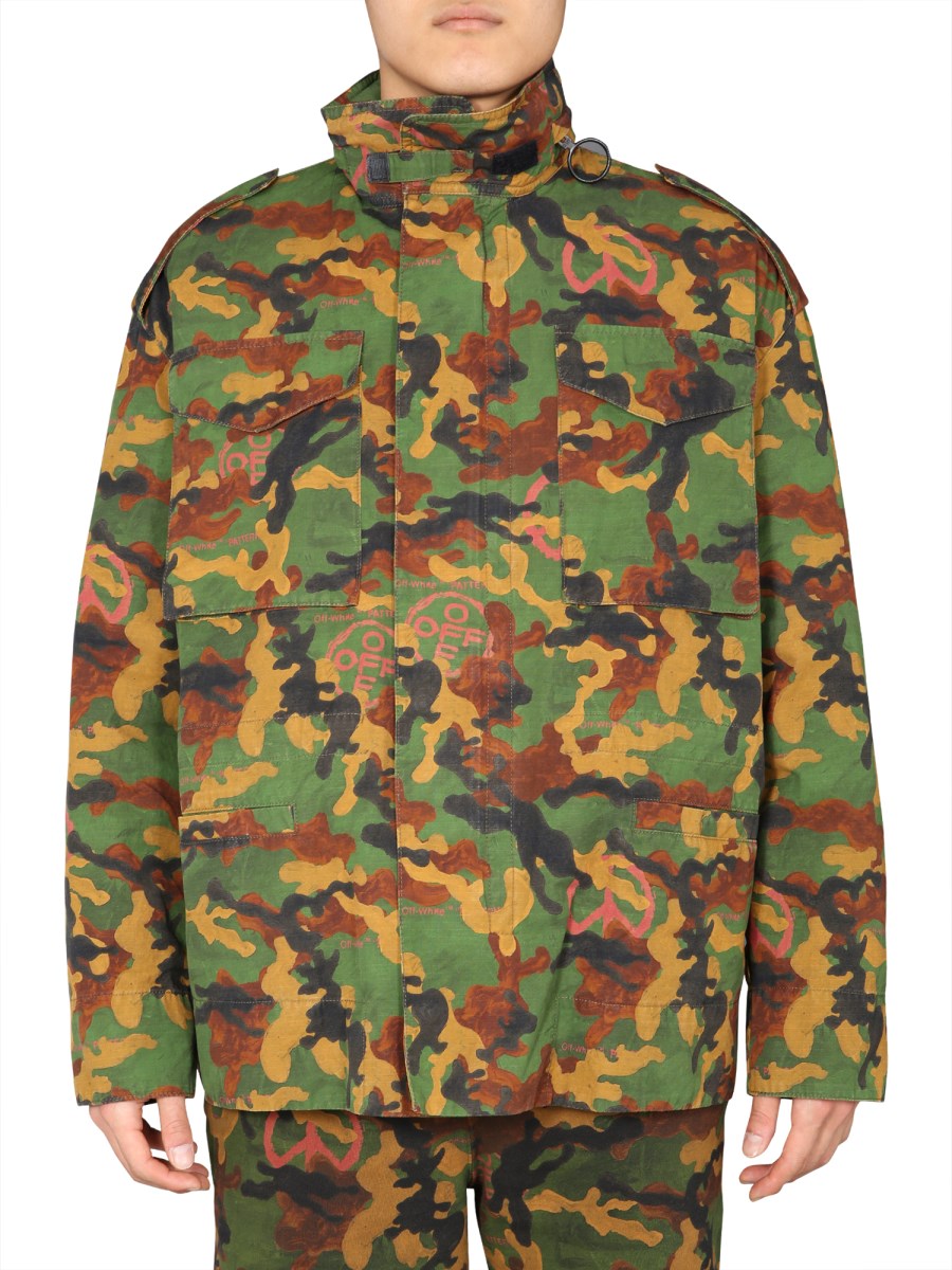 Off white hotsell camo puffer