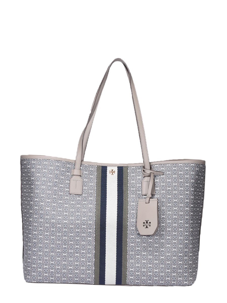 Tory Burch Gemini Link Canvas Patches Tote in White