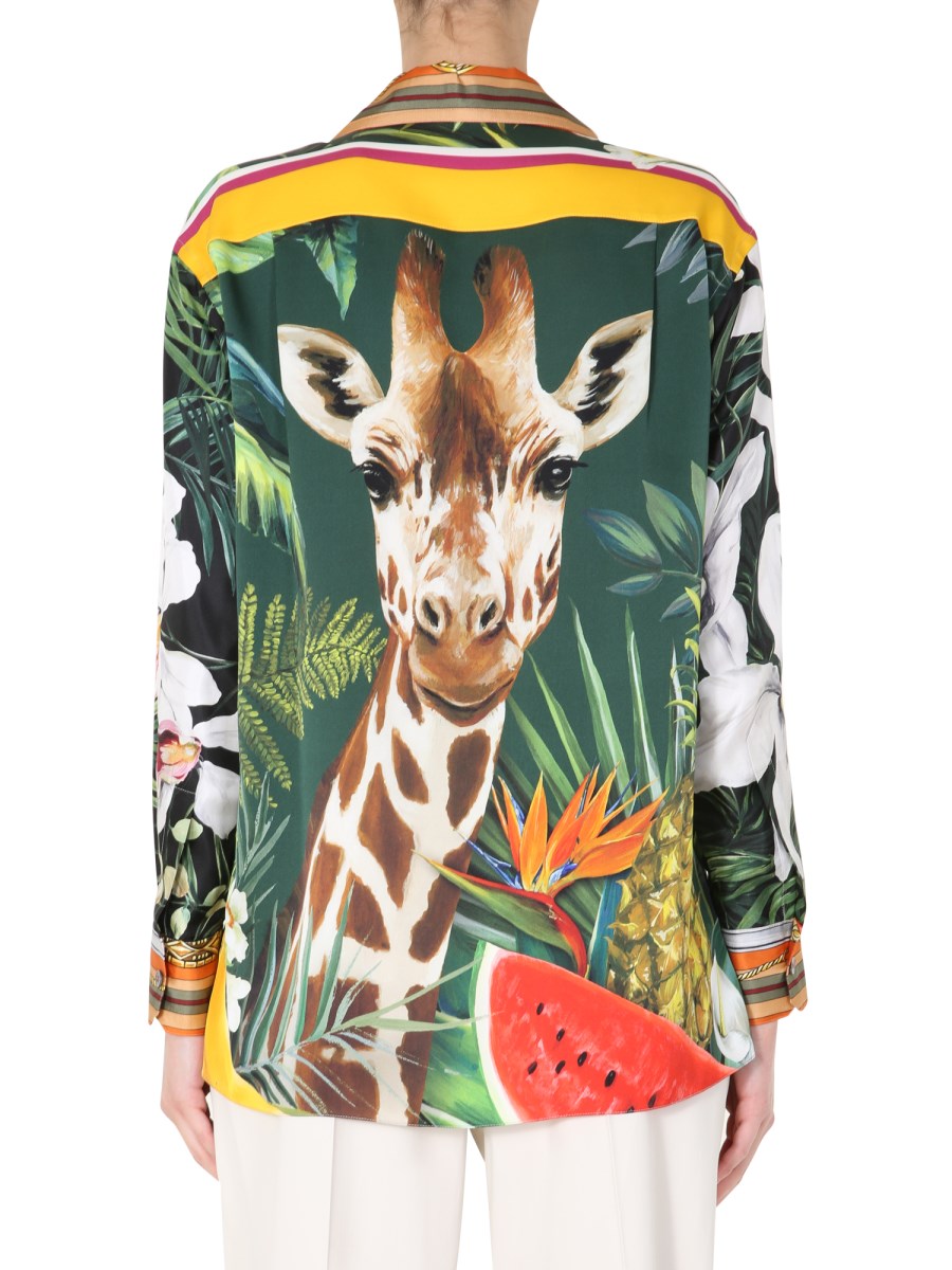 DOLCE & GABBANA - GIRAFFE PRINTED SILK SHIRT - Eleonora Bonucci