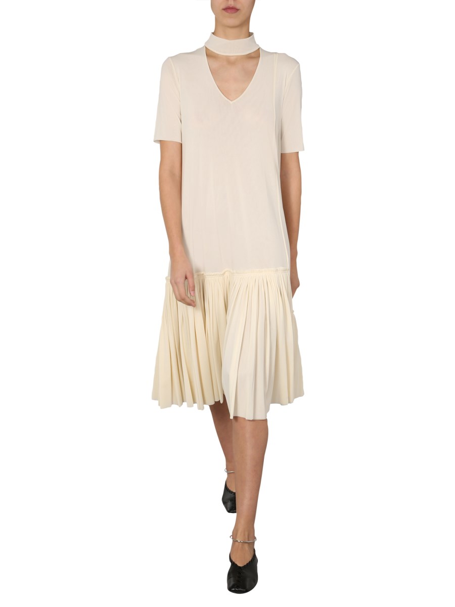jil sander jersey dress Jil Sander Long Jersey Dress - Brown