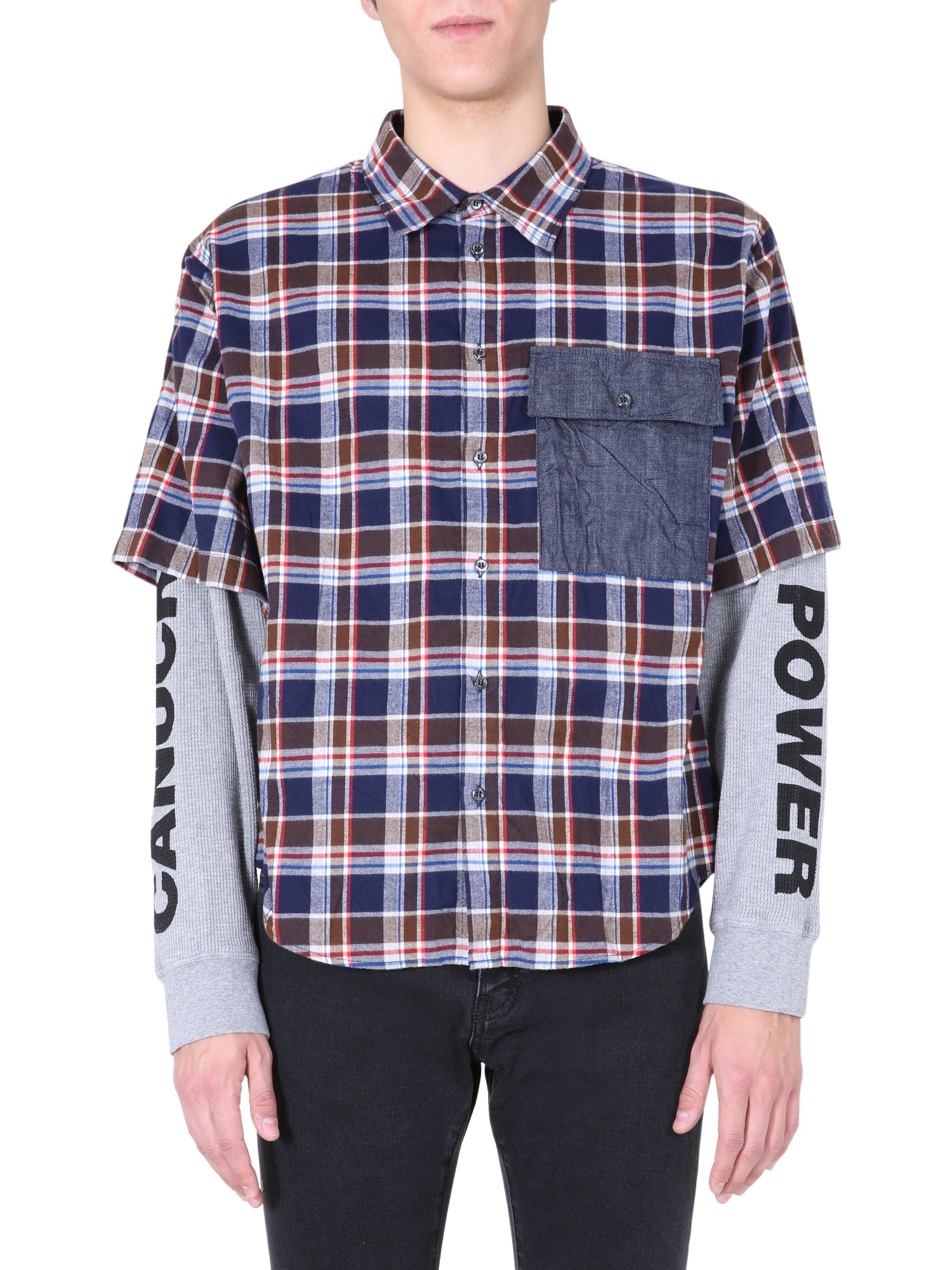 dsquared shirt with double sleeves