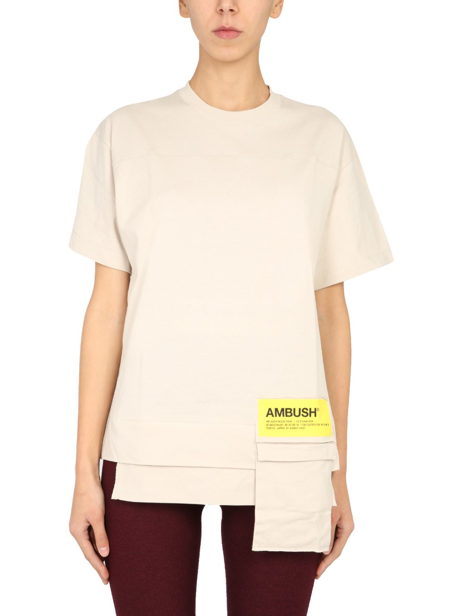 AMBUSH - COTTON CREW NECK T-SHIRT WITH POCKET - Eleonora Bonucci