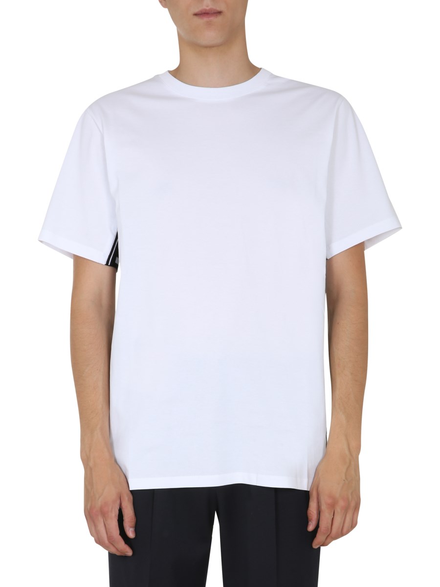 STELLA McCARTNEY T-SHIRT GIROCOLLO IN COTONE CON BANDA 23 OLD BOND