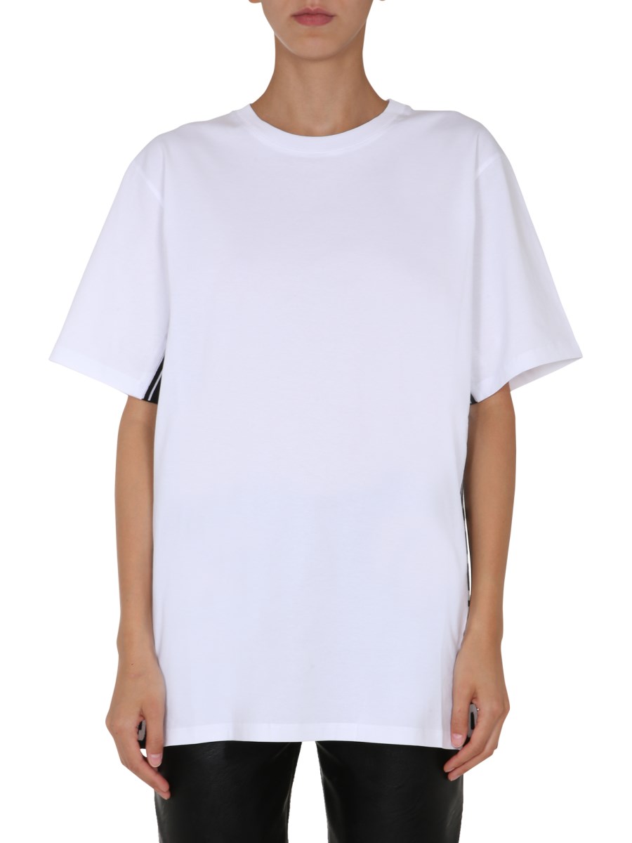 STELLA McCARTNEY T-SHIRT GIROCOLLO IN COTONE CON BANDA "23 OLD BOND"