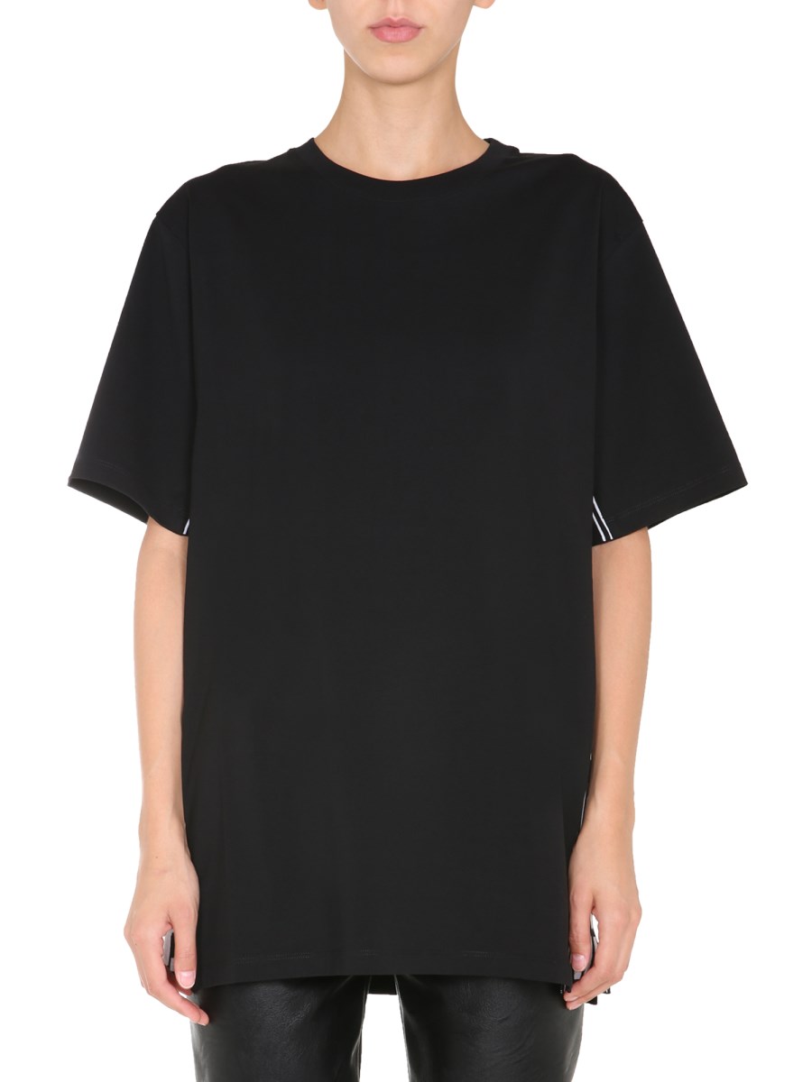 STELLA McCARTNEY T-SHIRT GIROCOLLO IN COTONE CON BANDA 23 OLD BOND