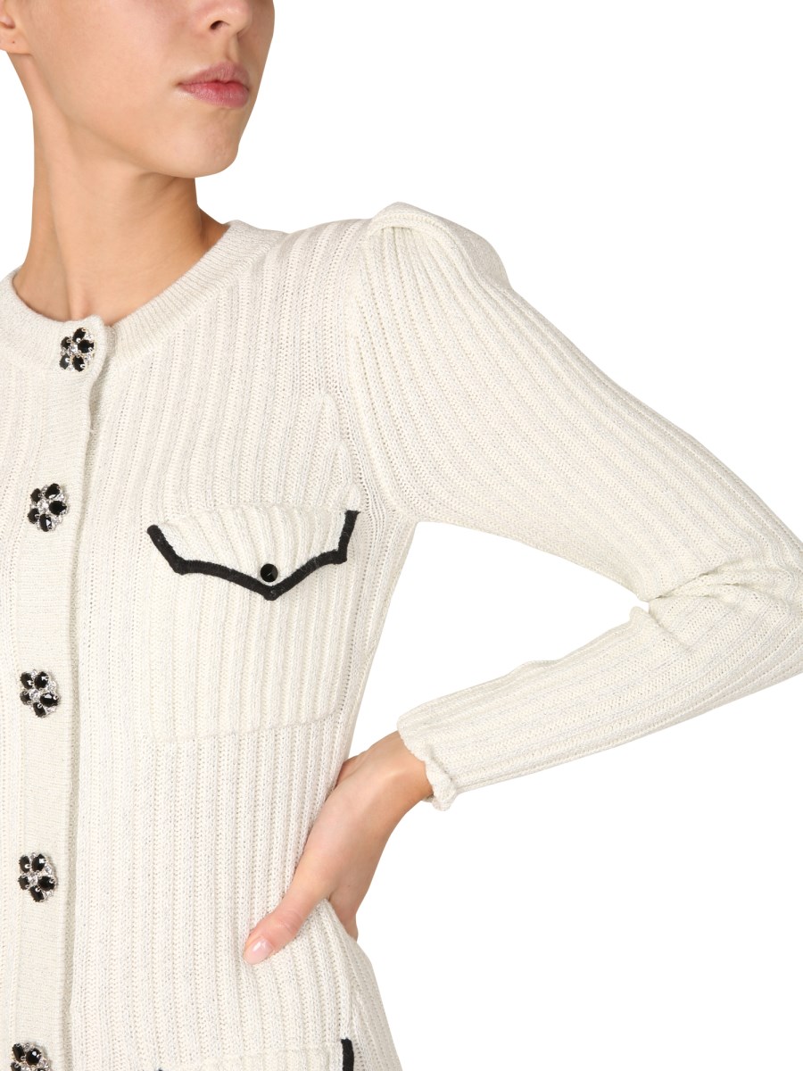 SELF-PORTRAIT - LUREX KNIT MIDI DRESS WITH BUTTONS - Eleonora Bonucci