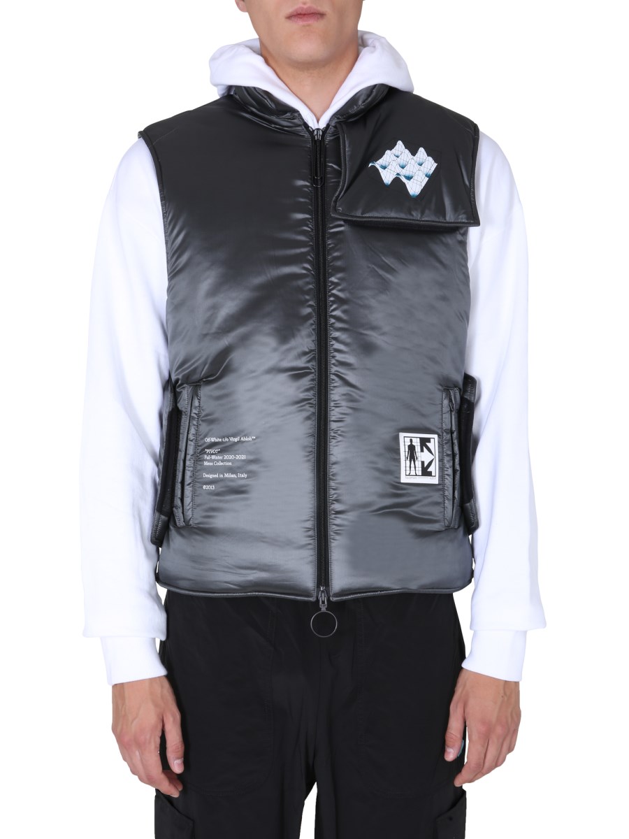 OFF-WHITE - PUFFER TECH PIVOT SLEEVELESS WITH LOGO PRINT