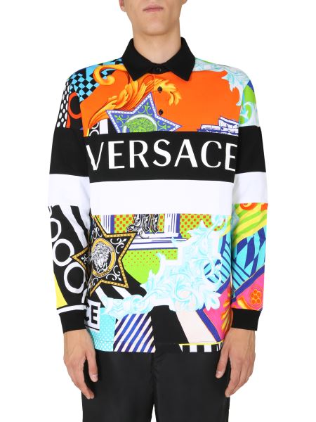 Versace Long Sleeved Polo Shirt With a 