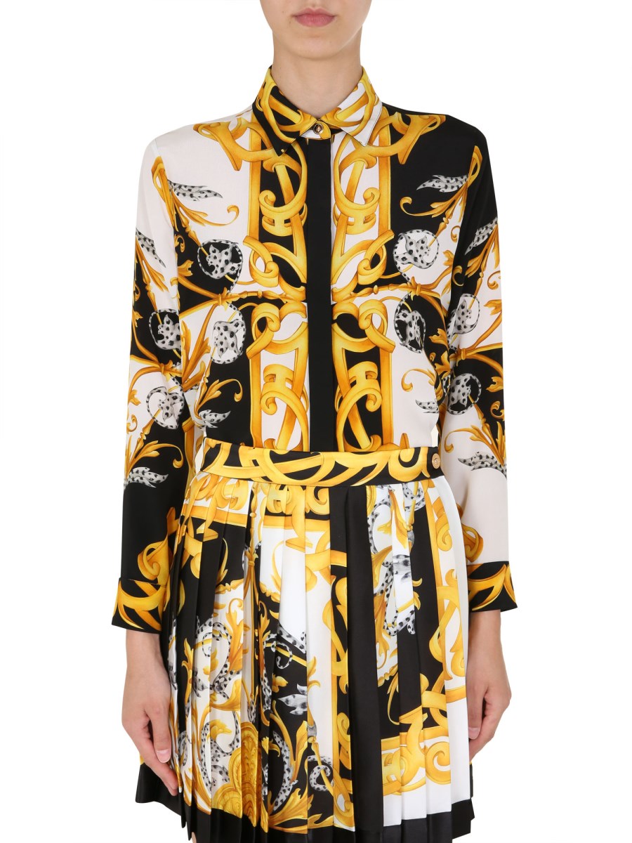 VERSACE - SILK SHIRT WITH BAROQUE PRINT - Eleonora Bonucci