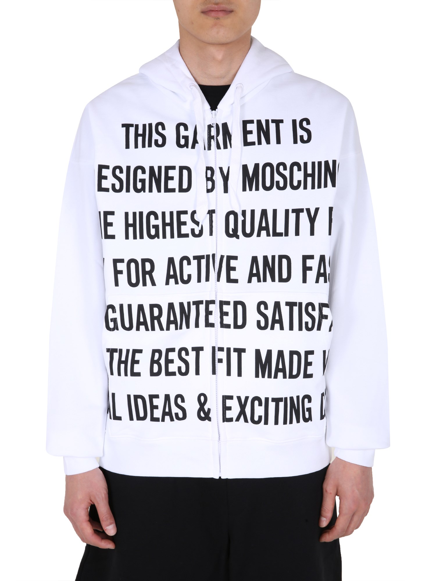 moschino sweatshirt with zip