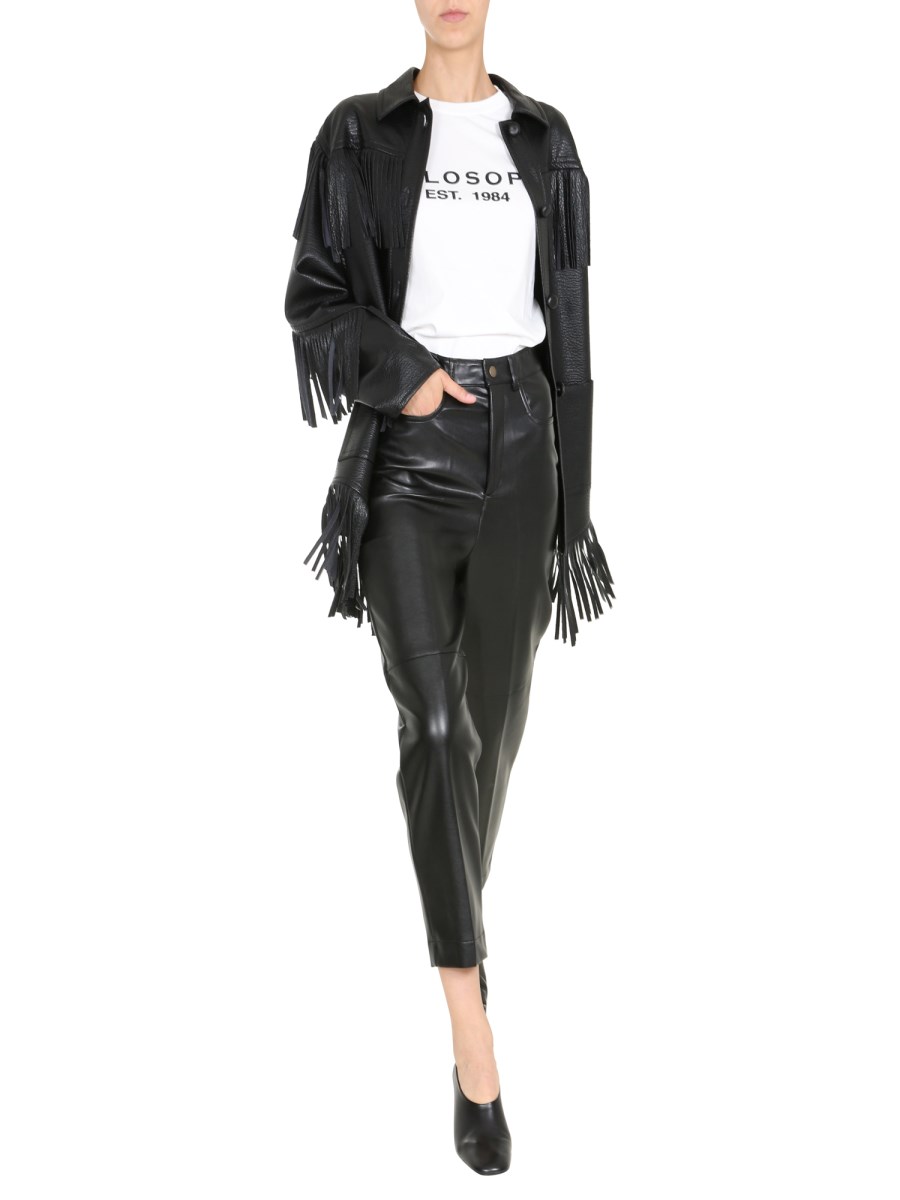 Sandro fringe hot sale leather jacket