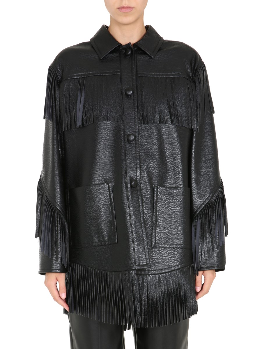 PHILOSOPHY DI LORENZO SERAFINI OVERSIZE FIT FAUX LEATHER JACKET