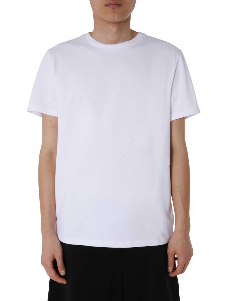 MOSCHINO T-SHIRT GIROCOLLO IN COTONE CON PATCH LOGATO