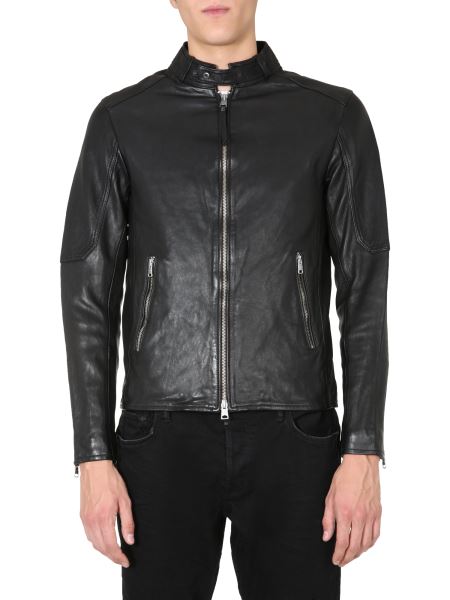 allsaints men's cora leather jacket stores