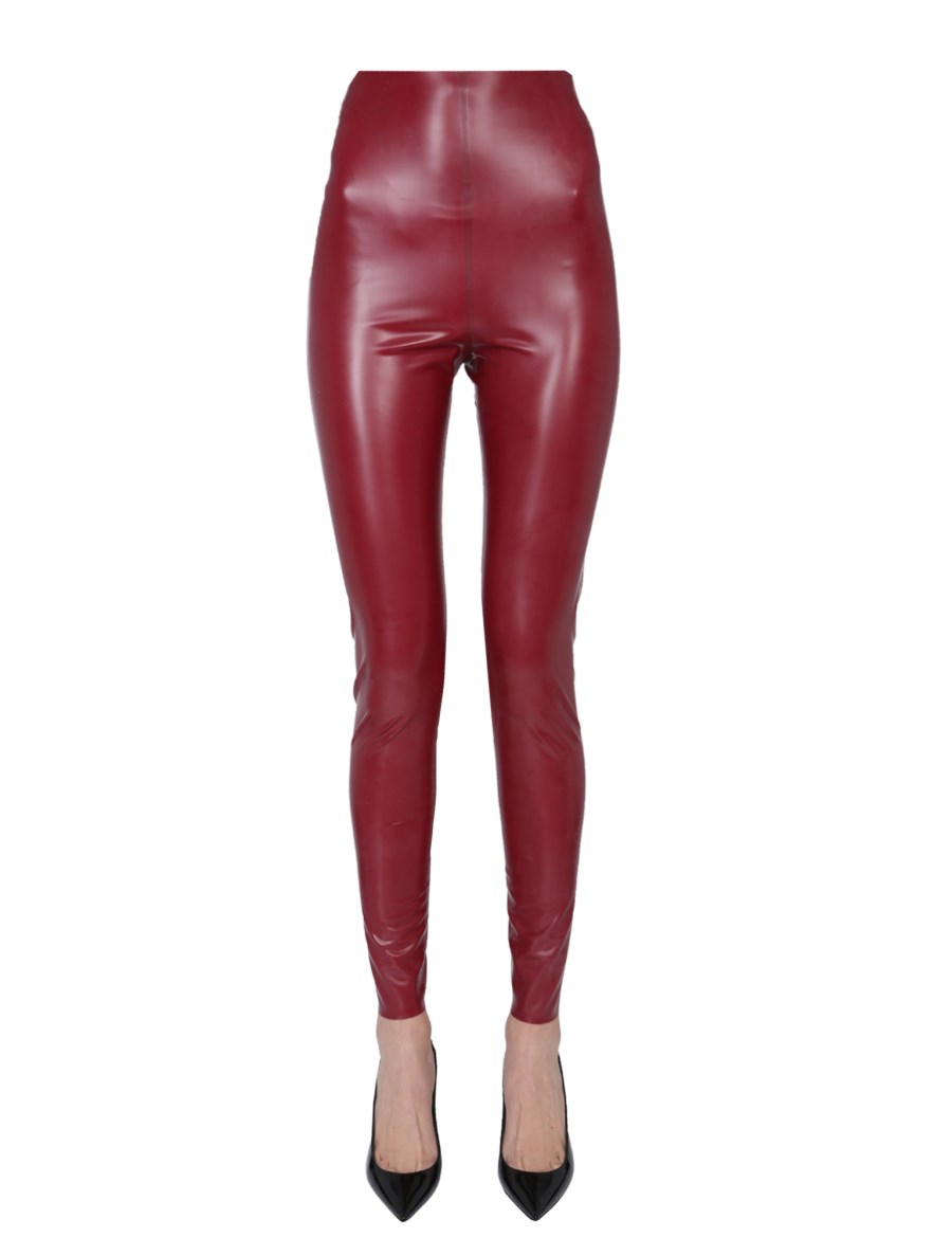 SAINT LAURENT - HIGH WAISTED LATEX LEGGINGS - Eleonora Bonucci