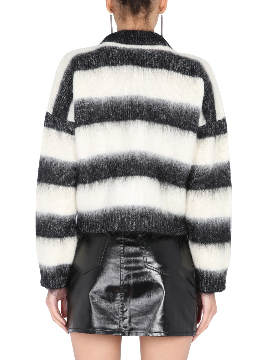 Saint laurent striped outlet mohair sweater