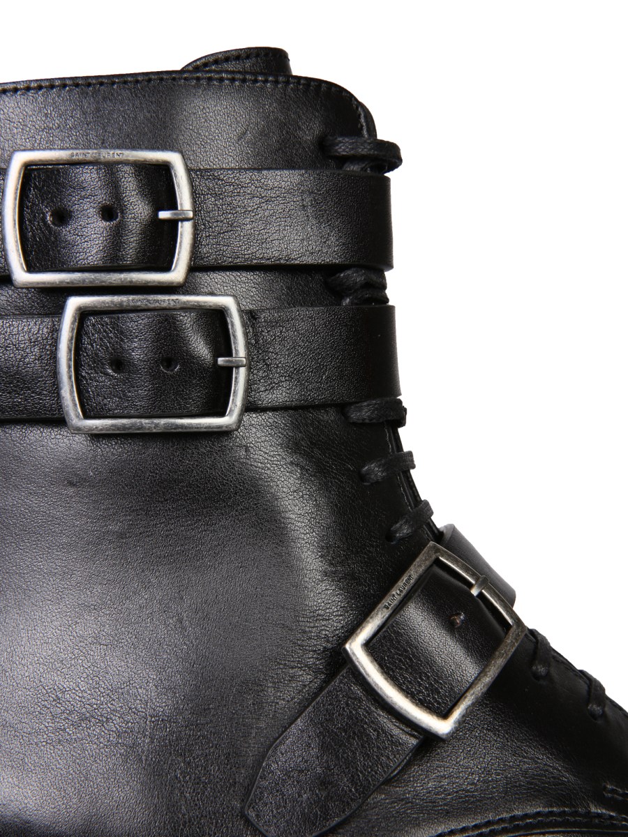 SAINT LAURENT - ARMY 20 EMBOSSED LEATHER BOOTS - Eleonora SAINT LAURENT - ARMY 20 EMBOSSED LEATHER BOOTS - Eleonora