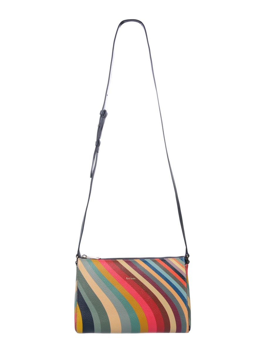 PAUL SMITH - CRESCENT LEATHER BAG WITH SWIRL PRINT - Eleonora Bonucci