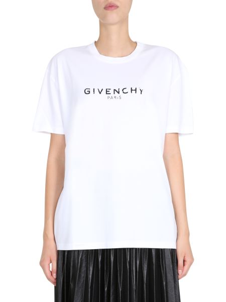 Givenchy Cotton Jersey Crew Neck T-shirt With Logo Women - Eleonora Bonucci