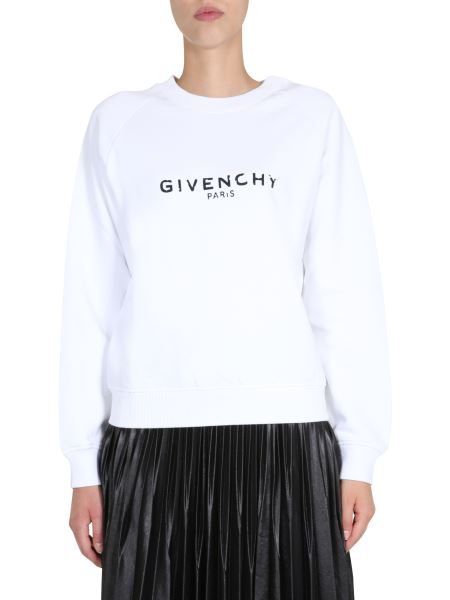 Givenchy Crew Neck Cotton Sweatshirt With Logo Print Women - Eleonora ...