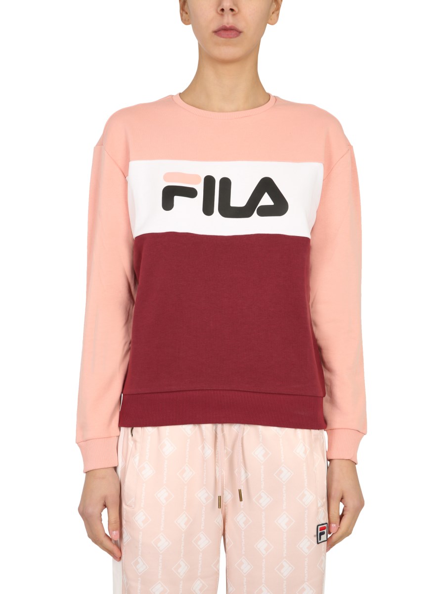 FILA COTTON COLOR BLOCK CREWNECK LEAH SWEATSHIRT WITH LOGO Eleonora Bonucci