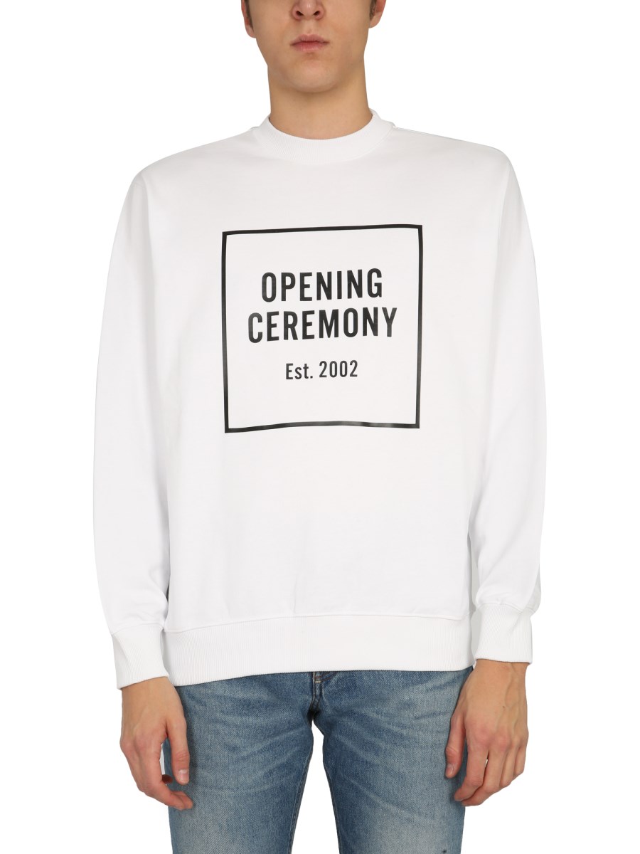 OPENING CEREMONY FELPA GIROCOLLO IN COTONE CON STAMPA BOX LOGO